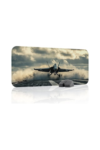 Airplane Uçak Kaymaz Dikişli Kauçuk Oyuncu Mousepad V3 - 70x30 Xl Gaming Mouse Pad Fare Altlığı