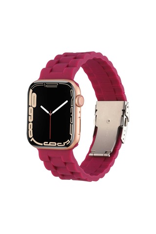 Ekılıf - Apple Uyumlu Watch 7 45mm - Kordon Silikon Kordon Krd-72 - Açık Yeşil