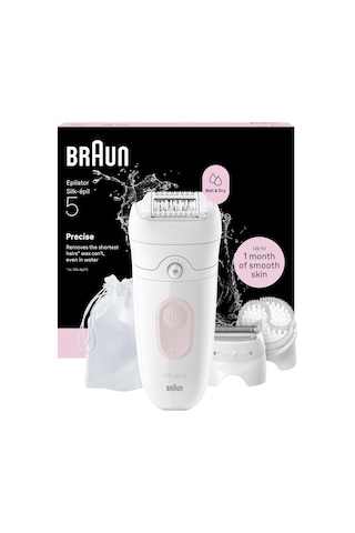 Braun Silk Épil 5 Kadınlar İçin Epilatör, Kolay Epilasyon, Uzun Ömürlü Pürüzsüz Cilt, Islak Ve Kuru, Bayan Tıraş Makinesi, Su Geçirmez - Dahil. Tıraş Aparatı, Düzeltme Aparatı Ve Peeling Fırçası - 5-060, Pembe