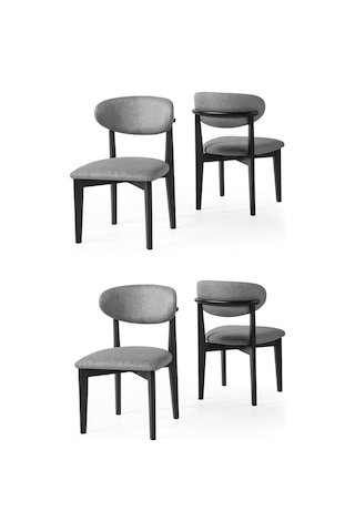 Norte Ahşap Salon Mutfak Sandalyesi 4 Lü Set 001