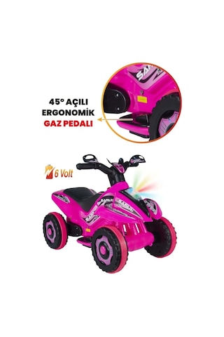 Akülü Araba Atv 6 V Safari Pembe Pembe