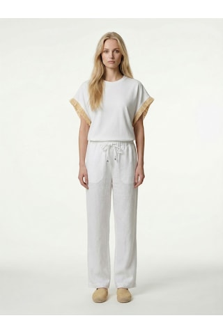 Xint Beyaz %100 Keten Oversize Pantolon 201317