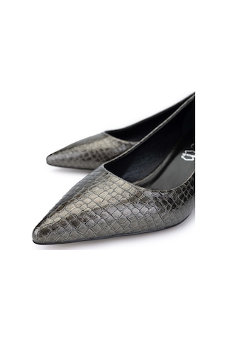 Tamer Tanca Kadın Hakiki Deri Antrasit Stiletto Ayakkabı 886 01 Bn Ayk Sk24-25 Antrasıt Fsly Bsk Antrasit