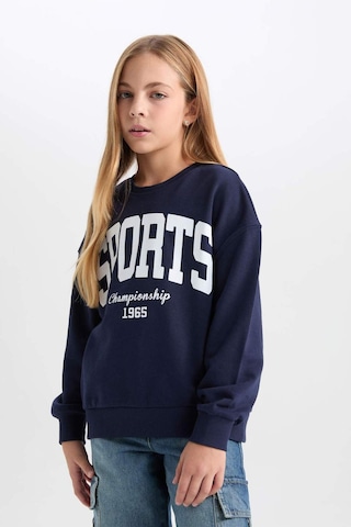DeFacto Kız Çocuk Relax Fit Bisiklet Yaka Baskılı Sweatshirt D6626A824AUNV251 Lacivert
