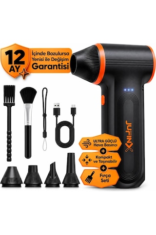 Jufınx Turbo Jet Fan, 3 Mod, 150g Üfleme Gücü, Bilgisayar - Araba - Klavye Temizliği İçin Güçlü Mini Fan