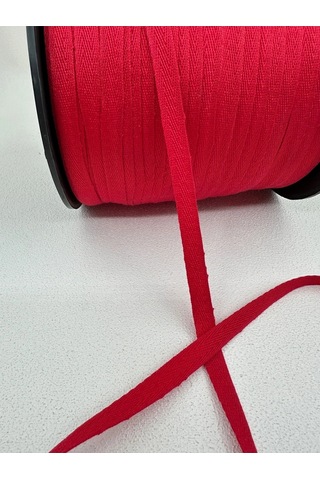 1 Cm Polyester Balıksırtı Şerit-5 Metre-kırmızı
