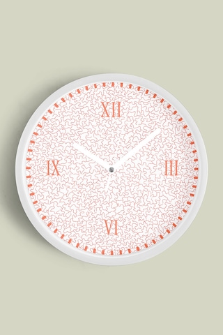 Modern Duvar Saati - 35cm - Önü Camlı Beyaz Kasa - Sessiz Mekanizma-jh0673 Beyaz