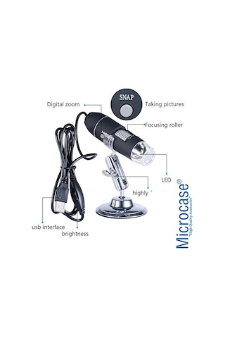 Microcase 1000x Dijital Mikroskop Usb Hd Cmos 8 Led Digital Microscobe