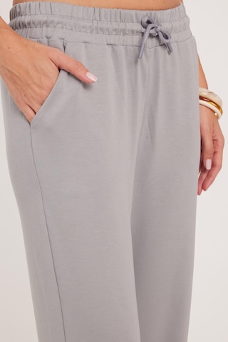 Tudors Kadın Relax Fit Rahat Kesim Modal Kumaş Beli Bağlamalı Lastikli Jogger Gri Eşofman Altı-39587