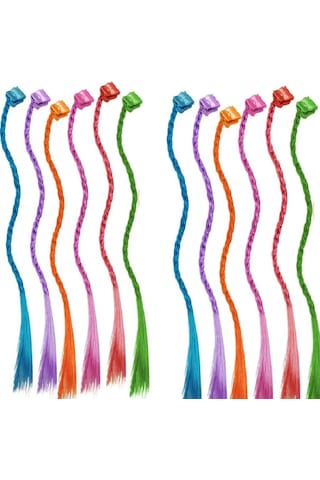 Vıp 30 Pcs Colorful Wig Hair Extensions 30 Adet Renkli Tokalı Saç Örgülü Saç Takma Saç Renkli Saç Gün Işığı