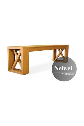 Neiwel Garden Luin Doğal Ahşap Bahçe Bank-37-60 Açık Ceviz