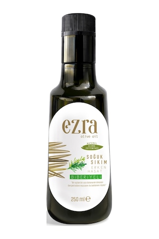 Ezra Olive Oil Soğuk Sıkım 2023 Hasat Biberiyeli Zeytinyağ 250 ML