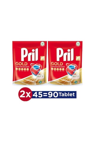 Pril Gold 90 Yıkama Bulaşık Makinesi Deterjanı Tableti 2 x 45'li Paket
