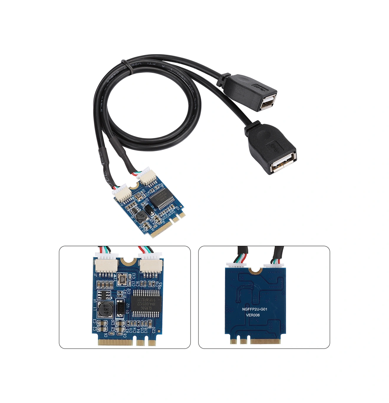 Xiyyadms M.2 Key A-e Arayüzünden Usb2.0'ye Çeviren 2 Portlu Pcı-e Genişletme Kartı - Ngffp2u-g01 Modeli