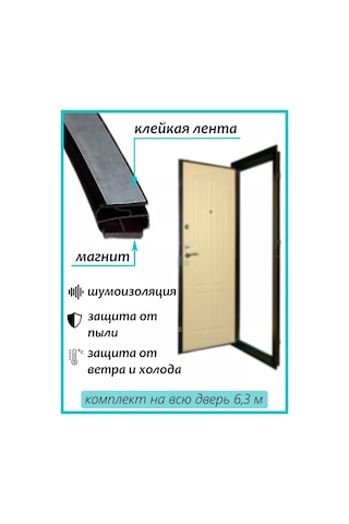 Profilegroup Kapılar İçin Manyetik Sızdırmazlık, 8x12 Mm, 3 Adet, Her Biri 2,1 M 184587706 6 M