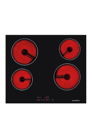 Kumtel B66-SF2 MT - V6 - 04T - DA6-830 Turbo Vitroseramik Kristal Siyah Cam Ankastre Set