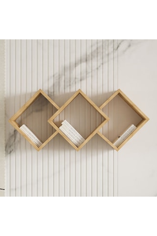 Galaxy Duvar Rafı Ahşap Siyah - Safir Meşe Safir Meşe