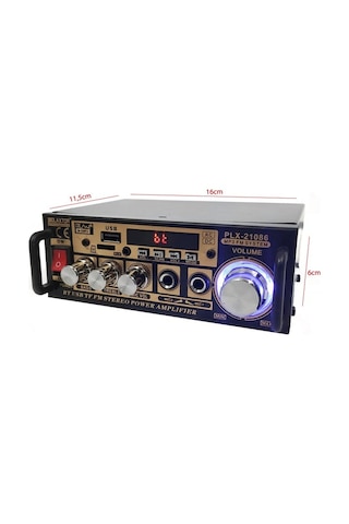 Oto Anfi Mini Fm12V 400W Bluetoothlu Usb-Mikrofon Girişli