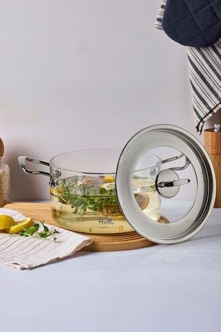 Perotti Cam Tencere 3,5 Lt Logan Silver 20x14 Cm 17645 Şeffaf