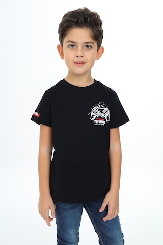 Toontoy Kids Toontoy Erkek Çocuk Oyun Konsol Baskılı Tişört Siyah