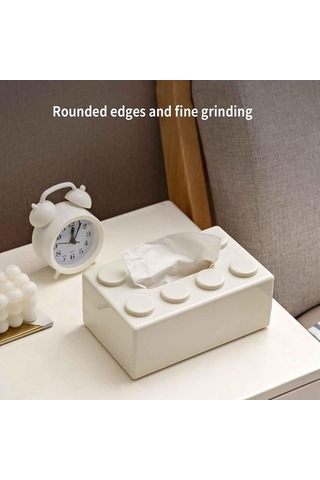 Tongxida Çok İşlevli Karikatür Yapı Bloğu, Mendillik Saklama Kutusu, Oturma Odası Sehpa Dekorasyonları, Renk: Beyaz Diğer Diğer