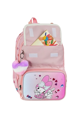My Melody Baskılı Ortopedik Su Geçirmez Okul Çantası Termal Beslenme Ve Kalemlik Seti Pembe