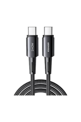 Essager 2 Metre 240w 5a Pd3.1 Type-c To Type-c Mega Hızlı Data Şarj Kablosu, Ultra Sağlam Halat Kablo Kopmaz