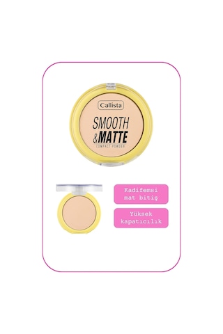 Callista Smooth & Matte Compact Powder Mat Bitişli Toz Pudra - 51 Soft Sand