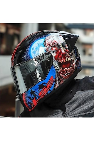 Ls2 Rapıd 2 Race Zombıe Fullface Motosiklet Kaskı Gri Camlı Siyah
