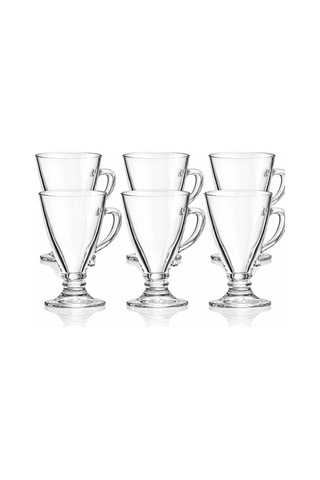 6 Lı Cam Ayaklı Bardak Seti,130 Ml,çay,kahve,türk Kahvesi,espresso Bardağı,cam Kupa Seti Şeffaf