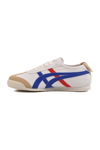 Beyaz Mavi Bağcıklı Unisex Spor Ayakkabı E-2013 G Beyaz-mavi-kırmızı Beyaz