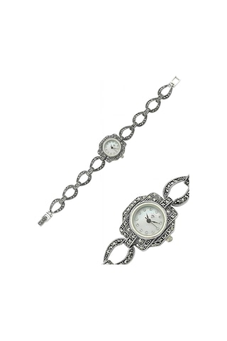 Gümüş Markazit Taşlı Bayan Saat -1396 Gümüş