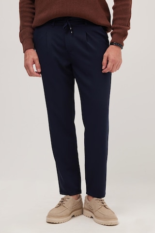 Tudors Erkek Slim Fit Dar Kesim Lastikli Bağcık Detaylı Lacivert Pantolon-38238 Lacivert