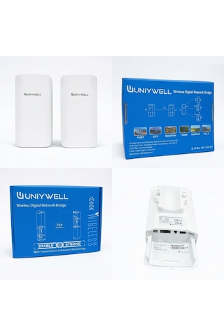 Unıywell 2.4ghz 300 Mbps Dış Mekan Bridge Router Cpe - 1 Km Menzilli Noktadan Noktaya Point To Point Kablosuz Aktarıcı