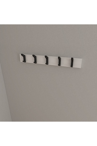 Hepsi3boyutlu Modern Duvar & Kapı Kanca Askılık - 5 Adet Siyah Kanca Askılık - Model No : 2 Siyah