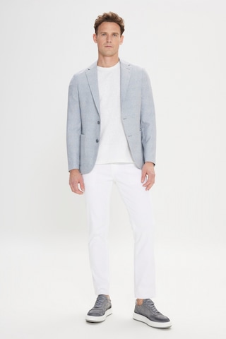 AC&Co / Altınyıldız Classics Erkek Grı Mavı 360 Her Yöne Esneyen Slim Fit Dar Kesim Mono Yaka Desenli Blazer Ceket Grı Mavı
