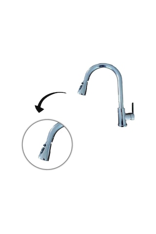 Şık Tasarım Modern Görünümlü Spiralli Eviye-mutfak Bataryası Krom