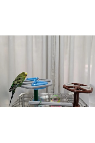 Buradabulabilirsin 3d Baskı Dönebilen Kuş Yemliği Ve Oyuncağı Muhabbet Kuşu Ve Papağan Oyun Standı Etkileşimli Kuş Yemliği Bbz