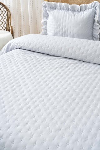 Hola Gri Çift Kişilik Yatak Örtüsü Takımı 3 Parça Uyku & Çeyiz Seti Gri