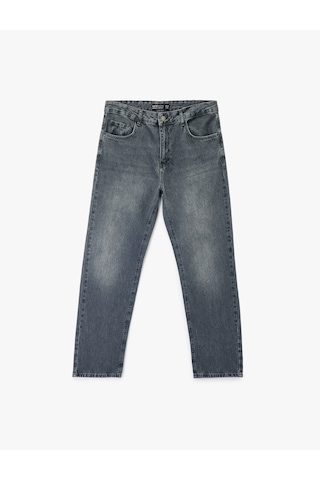 Koton Normal Bel Vintage Straight Fit Jean Pantolon İndigo Stone 6wam40186nd İndigo - Taş