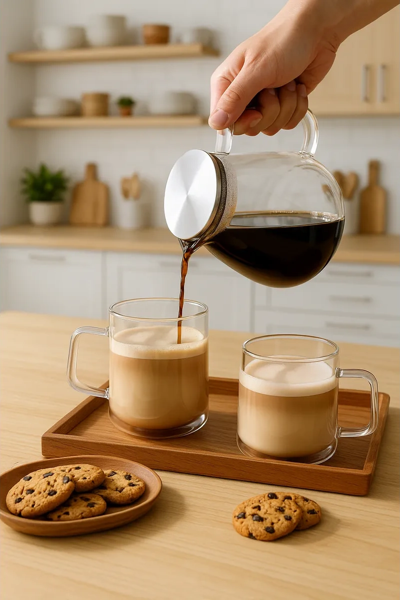 Cnglass Kahve İçin 450 Ml Çift Cidarlı Bardak 187857416 Beyaz