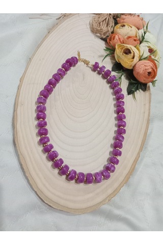 Mor Silindir Kolye Mor