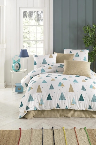 Tabu Home Puantiyeli Beyaz Tek Kişilik Nevresim Seti