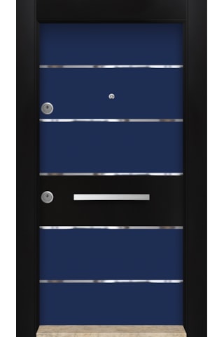 MONO ÇELİK KAPI  MN-6038 SAĞ MAVİ Dış İklim Kapısı