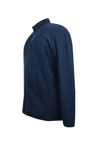 Erkek Büyük Beden Dik Yakalı Fermuarlı 122 Kg-172 Kg Arası İçin Uygun Bedenli Polar Sweat Mont Lacivert