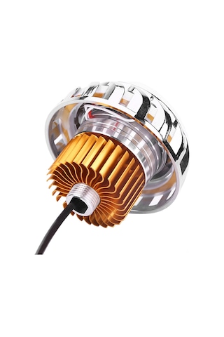 Xiyyadms Motorcycle Led Ön Farı, Çift Melek Gözü, Flaş Fonksiyonu, Hızlı/alçak Işık, Uçak Alüminyum Kasa, Evrensel Uyum 12-80v