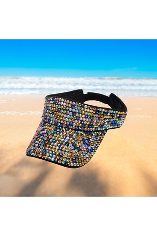 Kadınlar İçin Şık Ve Fonksiyonel Kristalli Tenis Güneşlik Şapkası, Spor Visör, Moda Aksesuarı Çok Renkli