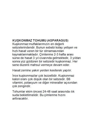 AGRodal Tarım Ata Tohumu Yerli Kuşkonmaz Tohumu 40 Adet Tohum
