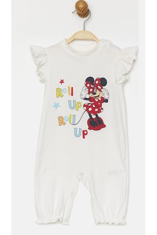 Minnie Mouse Lisanslı Ekru Kız Bebek Tulum Mn19728 Ekru