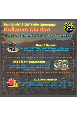 Otw Pro-model 3000w Mobil Güç İstasyonu Lifepo4 Bataryalı Solar Jeneratör